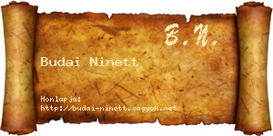 Budai Ninett névjegykártya
